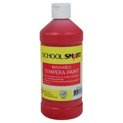 School Smart Washable Tempera Paint, Red, 1 Pint Bottle Item Number 2002735