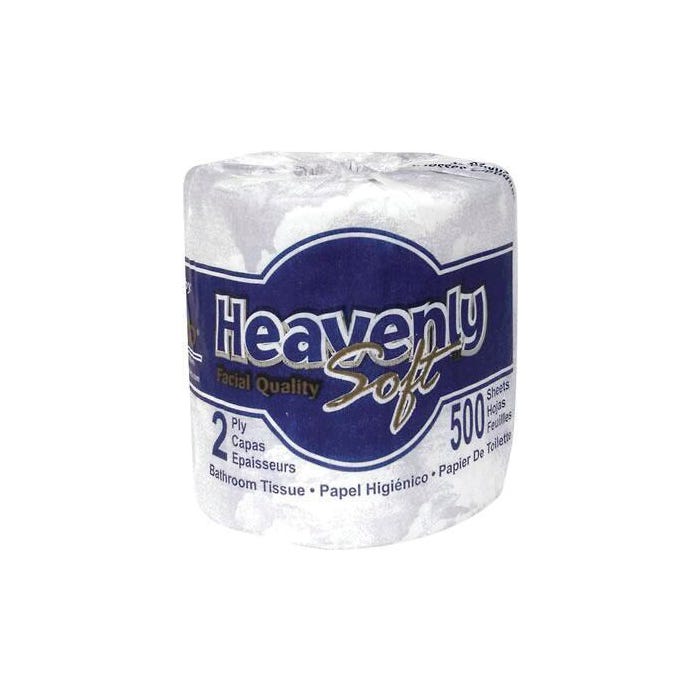 Heavenly Soft Toilet Paper, 500 Sheets per Roll, 2-Ply, Fiber, Pack of 96