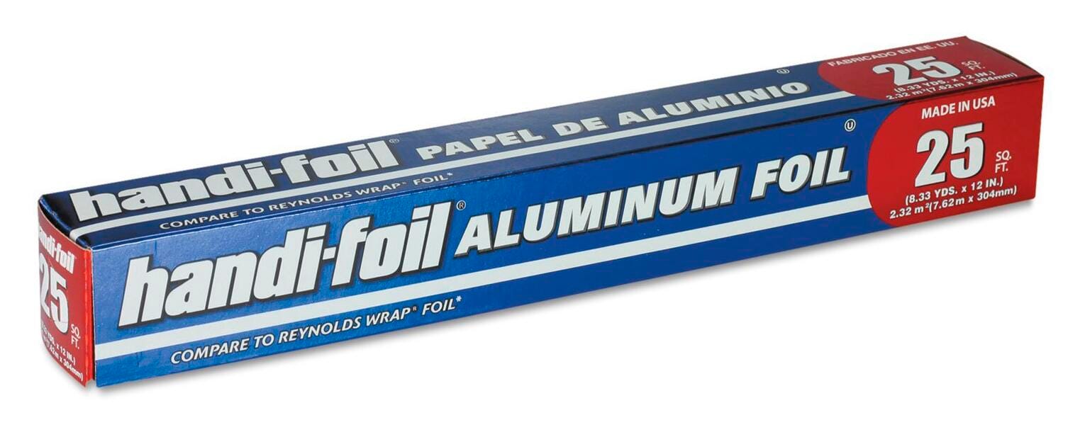 Handi-Foil of America Aluminum Foil Roll, 12 Inches x 25 Feet, Item Number 1584507