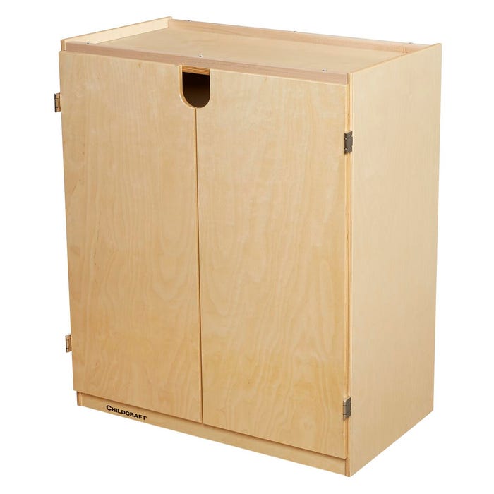 Childcraft Mobile Locking Toddler Supply Cabinet, Wooden, 30 x 17-1/8 x 36 Inches