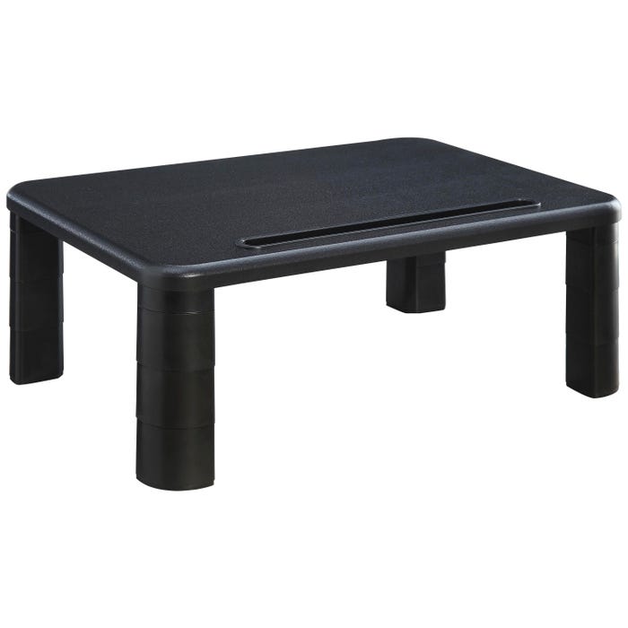 Lorell Mesh Wire Adjustable Monitor Riser -- Monitor Riser, Height Adjustable, 19-3/4"Wx7-9/10"Lx4"H, BK