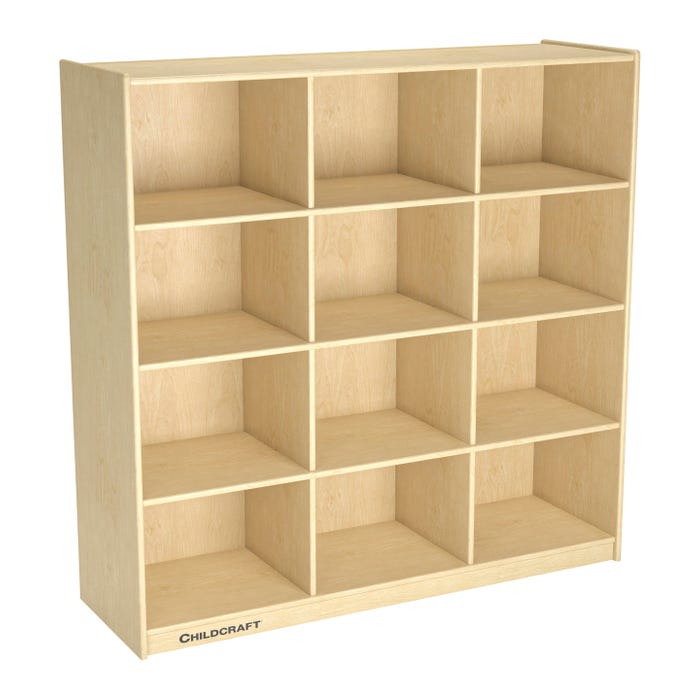 Childcraft Mobile Cubby Locker, 12 Sections, 47-3/4 x 15 x 48 Inches