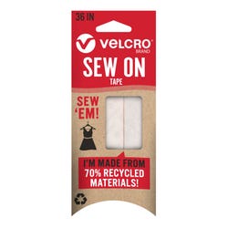 VELCRO Brand ECO Collection Sew On Tape, 3/4 Inch X 36 Inches, White, Item Number 2102629