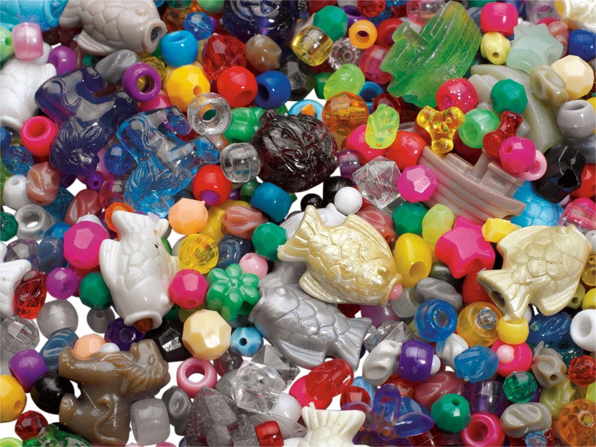 Stanislaus Bag of Plastic Beads and Charms, 10 Pounds
