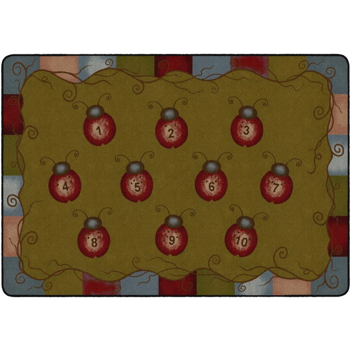 Flagship Carpets Ladybug Numbers Carpet, Rectangle
