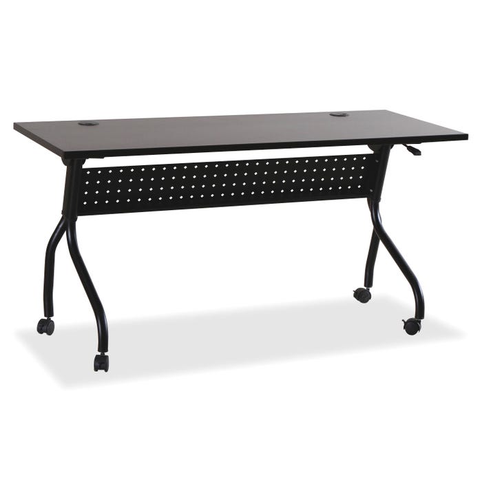 Lorell Training Table, Espresso/Silver with Black Base, 72 x 23-1/2 x 29-1/2 Inches