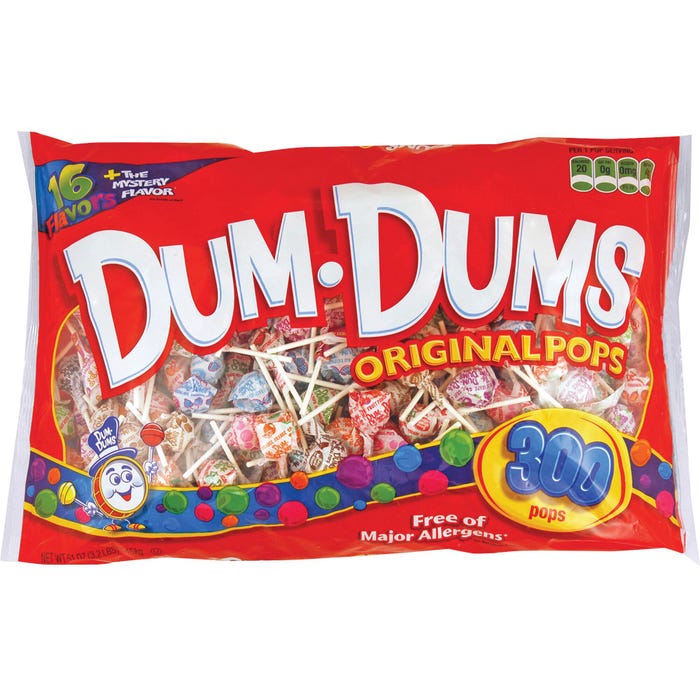 Dum Dum Pops Original Candy, Assorted, Pack of 300