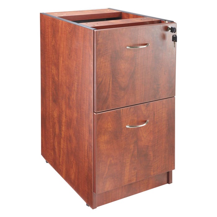 Lorell Essentials Series Cherry Laminate Desking, Fixed Pedestal, File/File, 15-1/2 x 21-7/8 x 28-1/2 Inches, Cherry