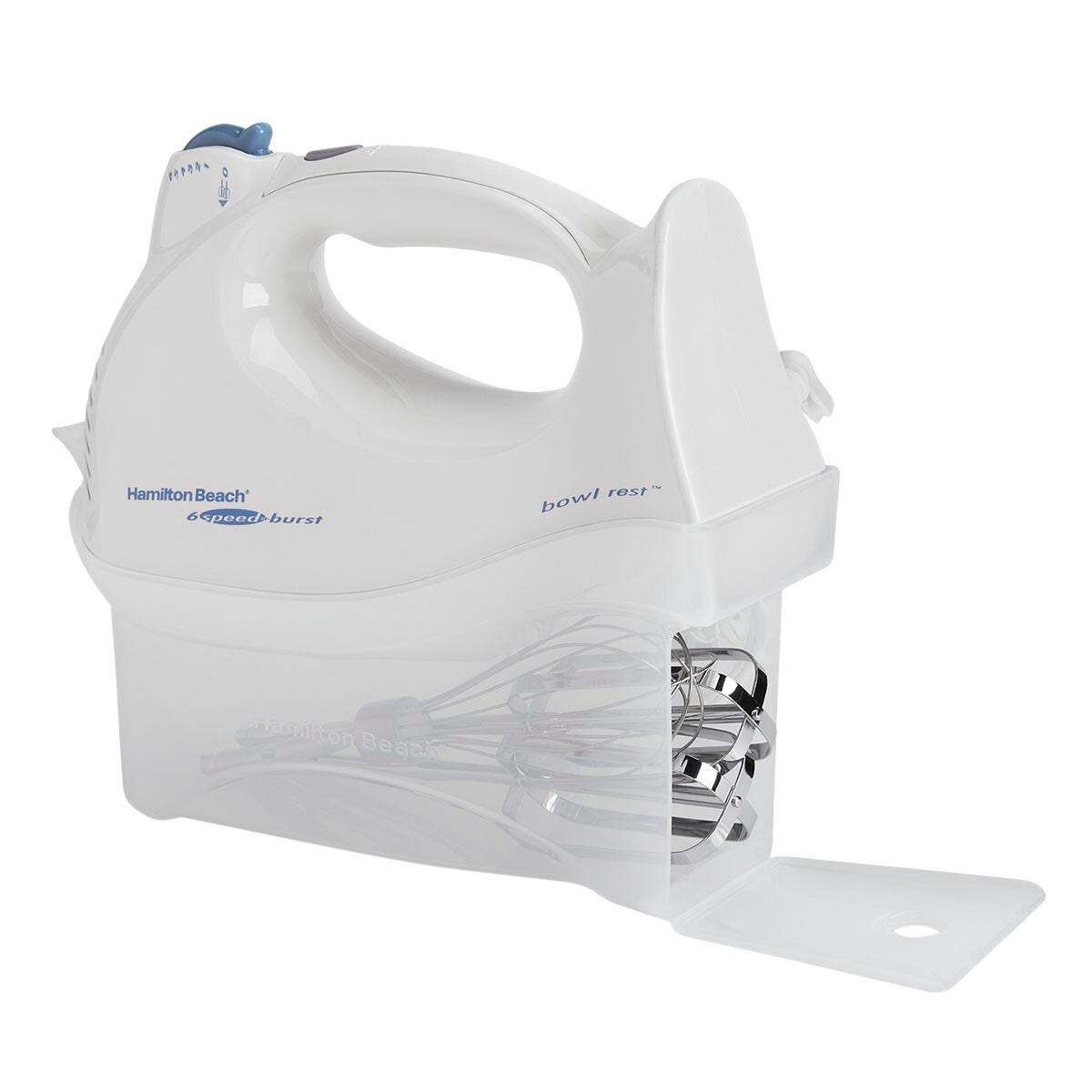 Image for Hamilton Beach® 6-Speed Hand Mixer with Snap-On Case - White from School Specialty