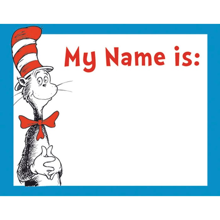 Eureka Seuss Cat in the Hat Nametags, Pack of 40