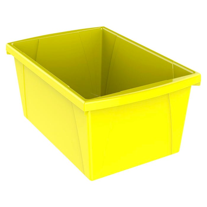 Storex Classroom Storage Bin, 5-1/2 Gallon, Yellow