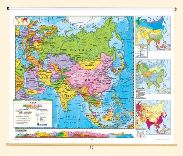 Nystrom Political Relief Map, Asia, Item Number 1398272