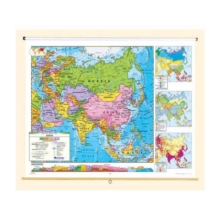 Nystrom Political Relief Map, Asia