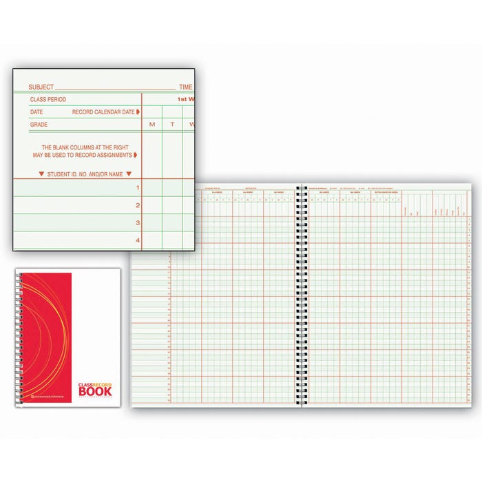Hammond And Stephens 8 Subject 35 Student 6 Week Class Record Book, 9-1/4 x 12-1/4 Inches, PolyIce