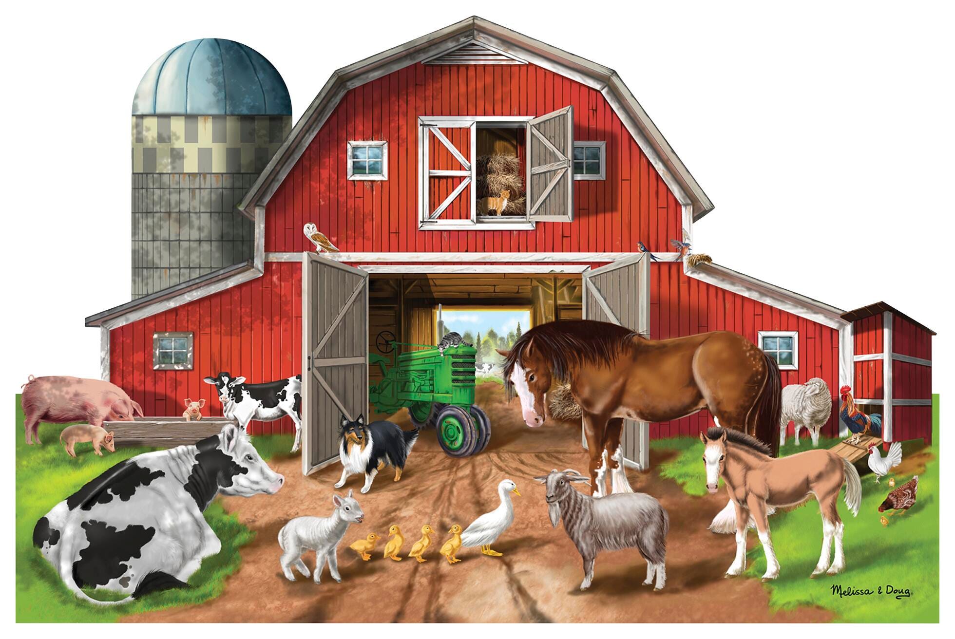 Image for Melissa & Doug Busy Barn-Shaped Floor Puzzle, 32 Pieces from School Specialty