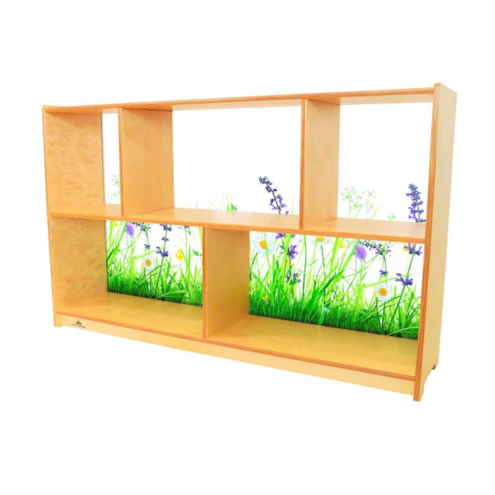 Nature View Acrylic Back Cabinet, 48 x 11-3/4 x 30 Inches