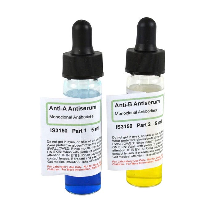 Innovating Science Blood Typing Antisera Anti-A and Anti-B