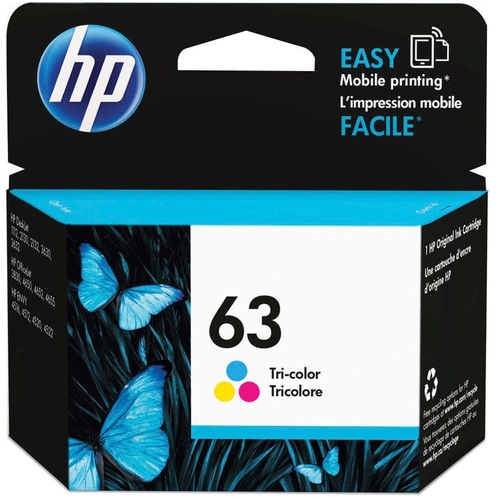 HP 63 Ink Cartridge, F6U61AN, Tri-Color