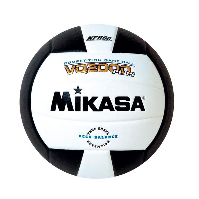 Mikasa VQ2000 Plus NFHS Volleyball, Size 5, Black/White