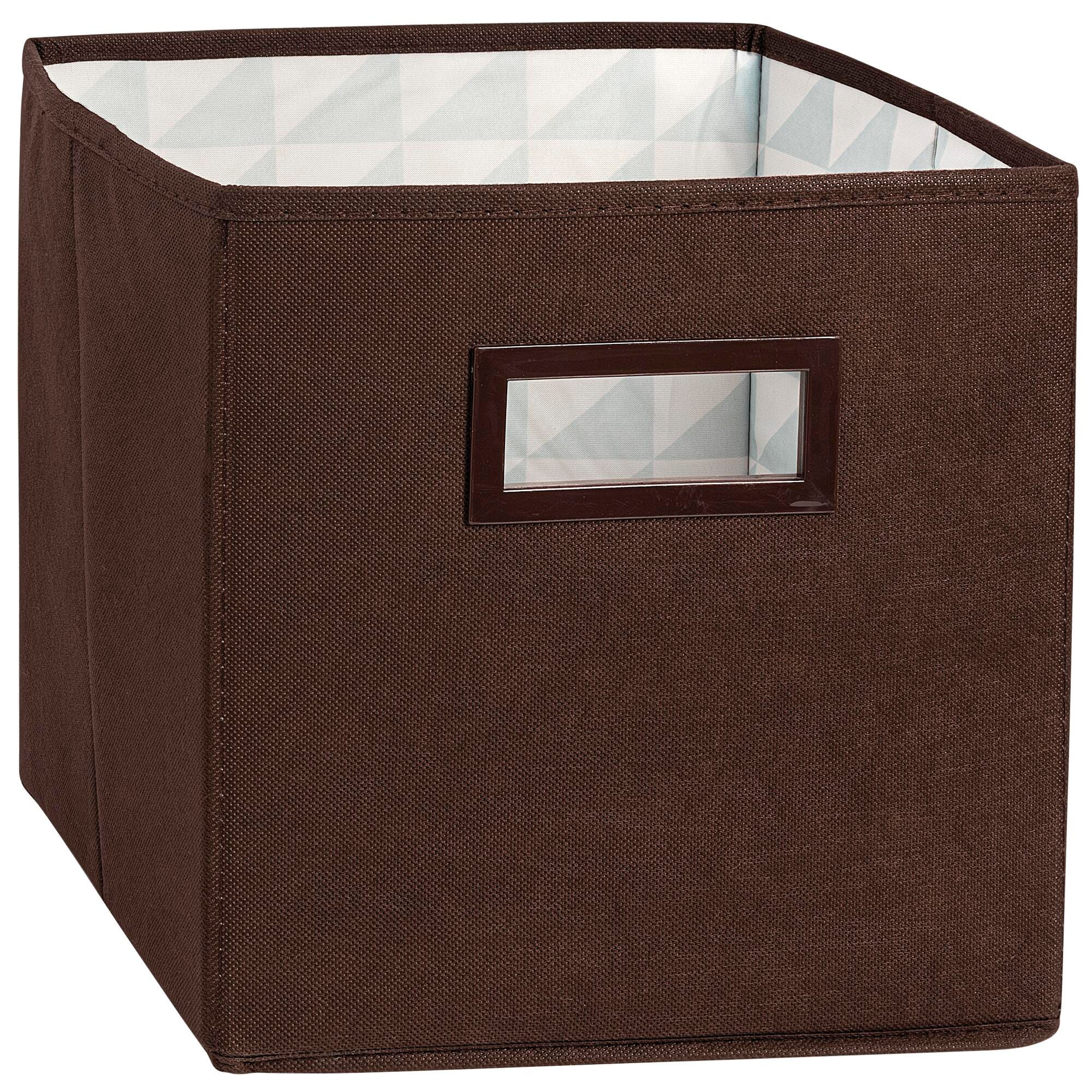 Collapsible Fabric Bin With Handles, 11 Inches, Brown 2135400