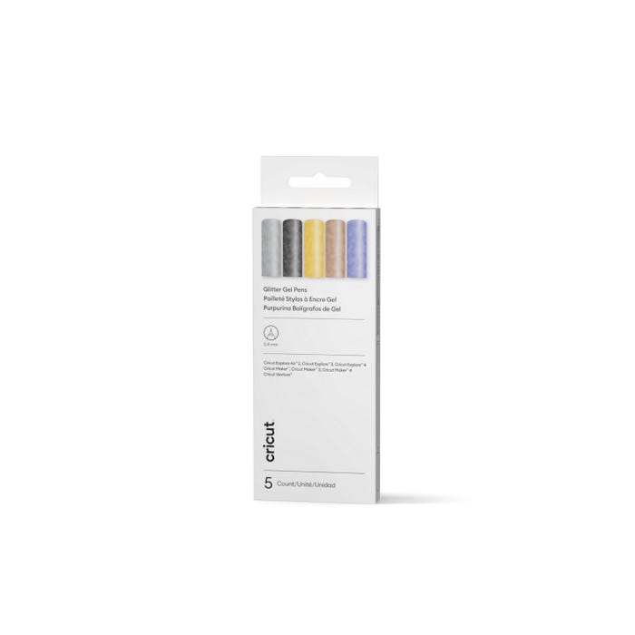 Cricut Glitter Gel Pens, 0.8mm, Assorted Colors, Set of 5