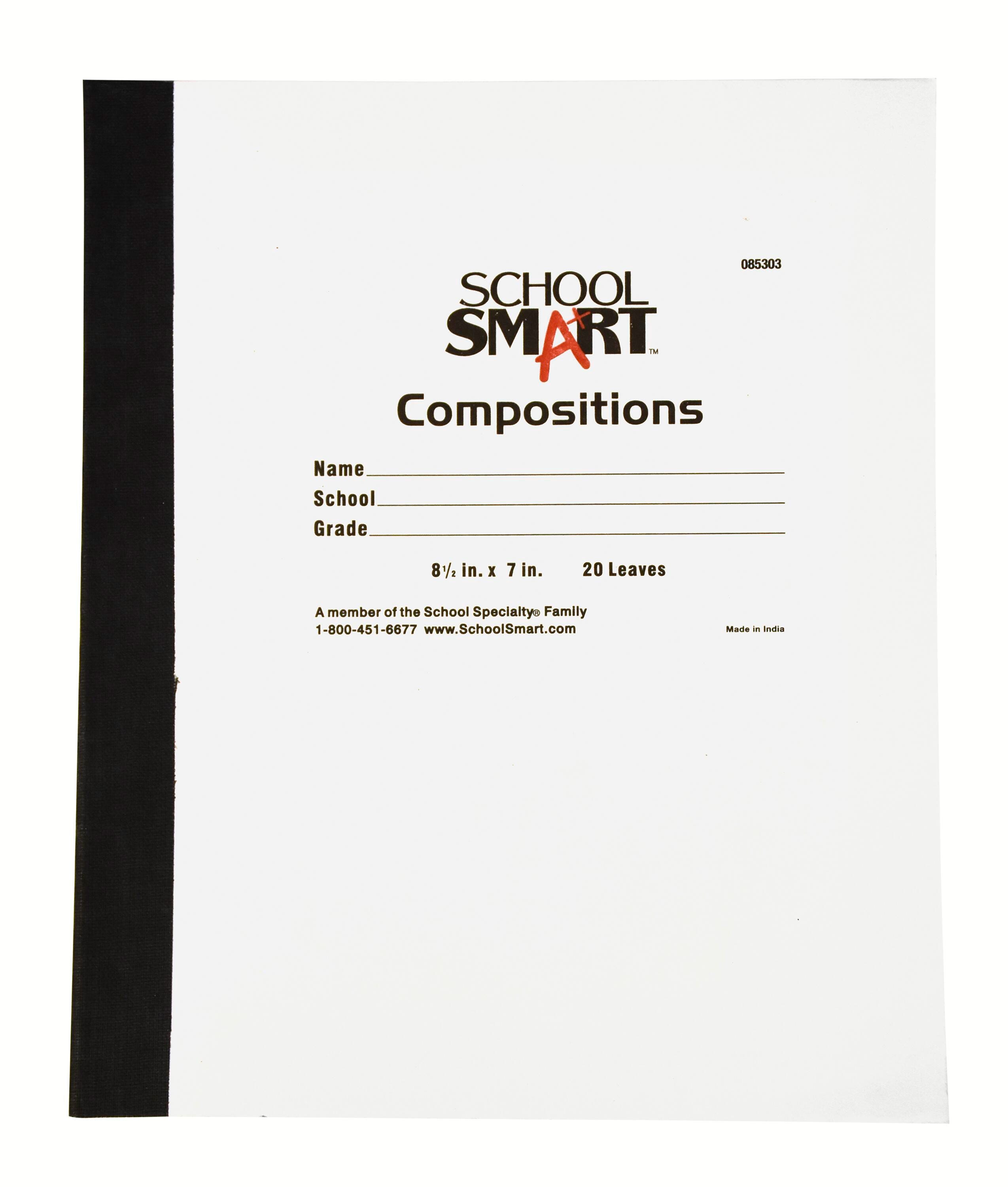 School Smart Primary Composition Notebook, No Margin, 8-1/2 x 7 Inches, 40 Pages 085303
