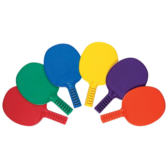 FlagHouse Soft Unbreakable Table Tennis Paddles, Assorted Colors, Set of 6