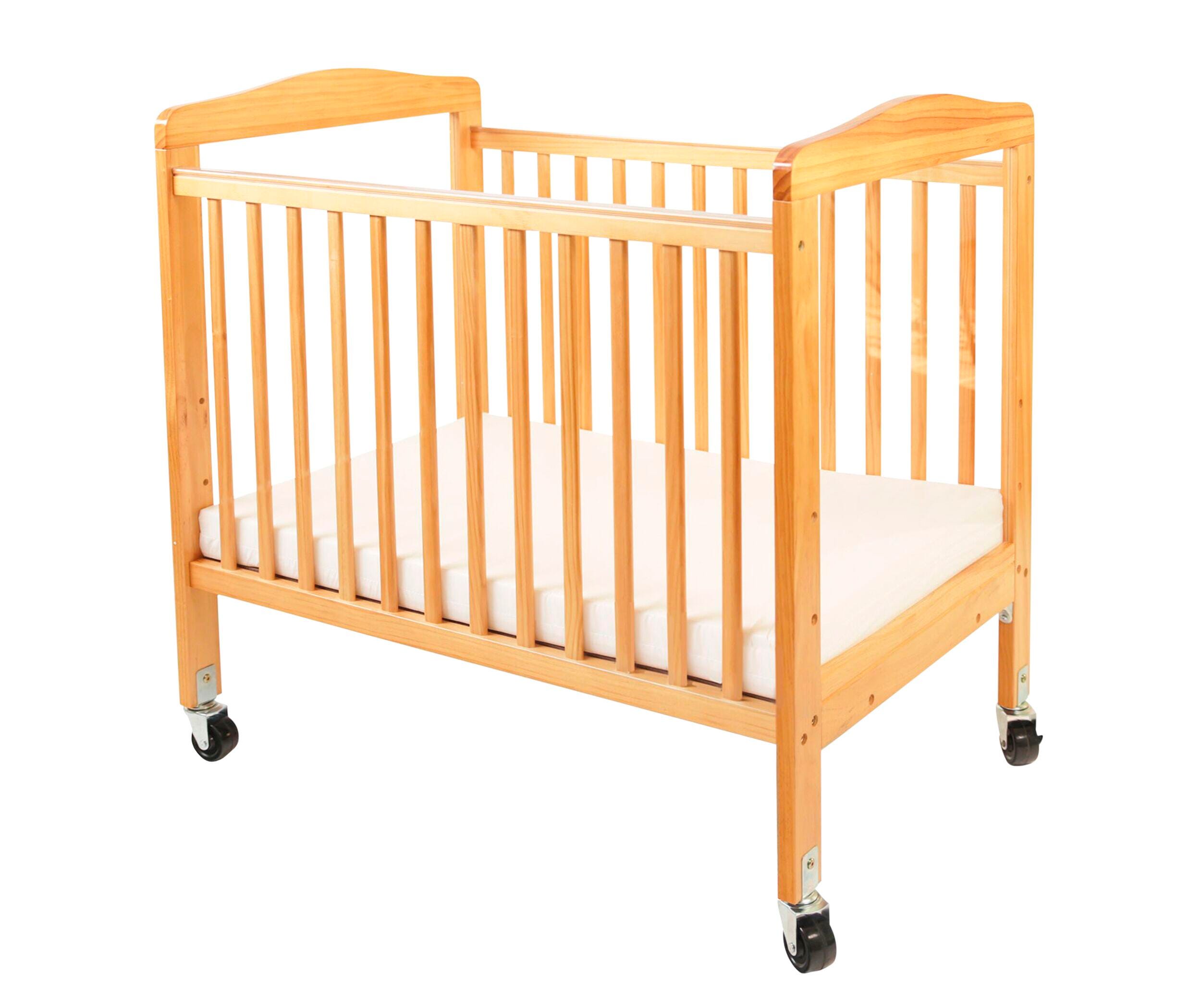 Image for L.A. Baby Window Crib with Clear End Panels, 39-1/2 x 26-1/2 x 38-1/2 Inches, Wood, Natural from School Specialty