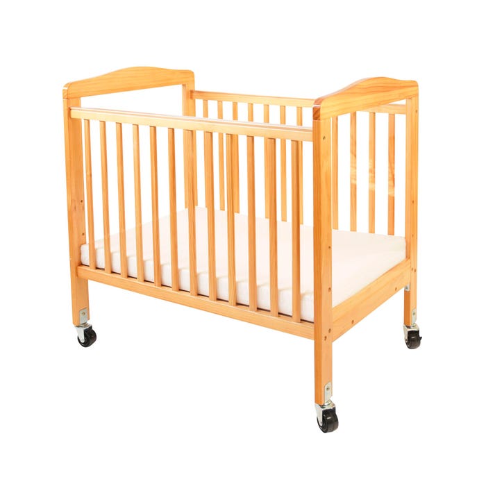L.A. Baby Window Crib with Clear End Panels, 39-1/2 x 26-1/2 x 38-1/2 Inches, Wood, Natural