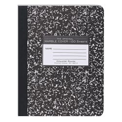Roaring Spring Composition Notebook, 9-3/4 x 7-1/2 Inches, College Ruled, Black Marble, 100 Sheets