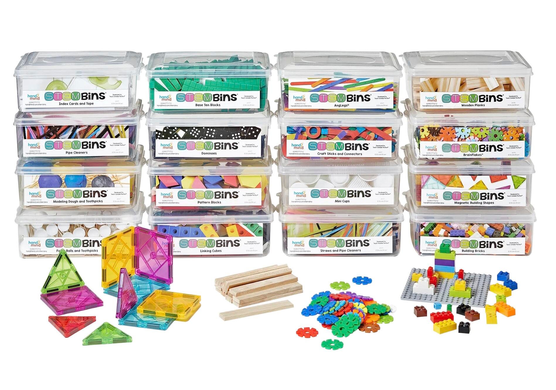 Image for Hand2Mind STEM Bins Comprehensive Kit, Grades K to 5, Set of 16 from School Specialty