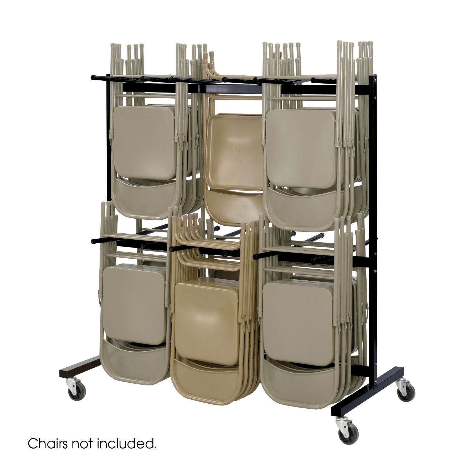 Safco 2-Tier Cart for Folding Chairs, 840 lb/84 Chairs, Steel, Black, Powder Coated 1300793
