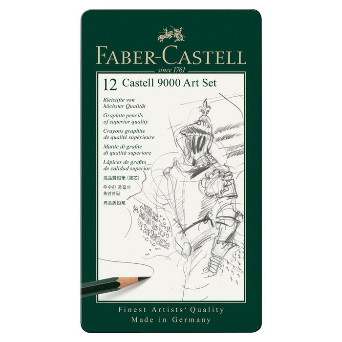 Faber-Castell 9000 Graphite Pencil Sets, Assorted Hardness, Set of 12