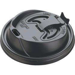 Dart Reclosable Hot/Cold Lid for 12 - 16 oz Foam Cups Plastic, Black, Pack of 1000, Item Number 1309630
