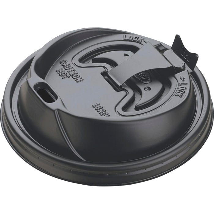 Dart Reclosable Hot/Cold Lid for 12 - 16 oz Foam Cups Plastic, Black, Pack of 1000
