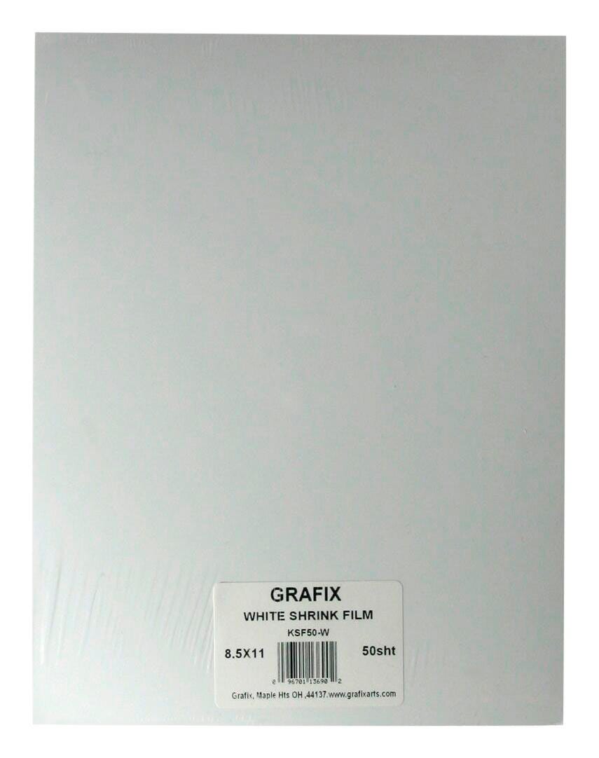 Grafix Shrink Film, 8-1/2 x 11 Inches, White, Pack of 50 401564