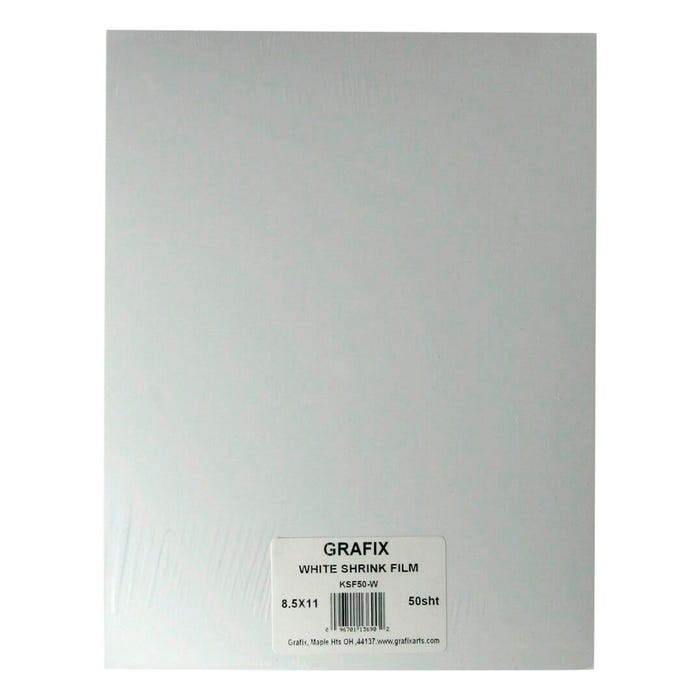 Grafix Shrink Film, 8-1/2 x 11 Inches, White, Pack of 50