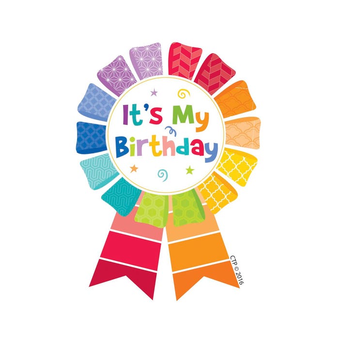 Creative Teaching Press Painted Palette Happy Birthday Reward Badges