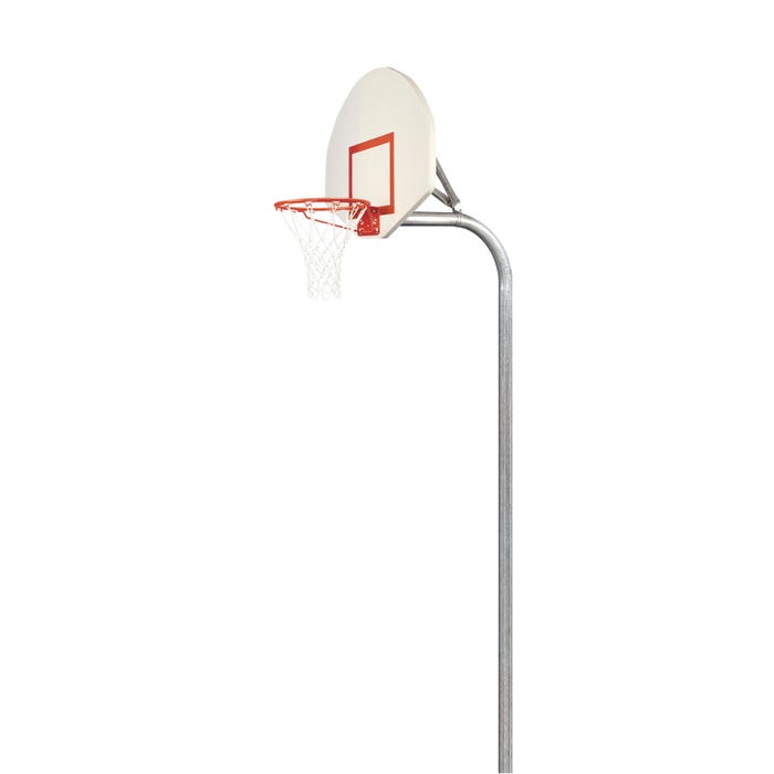 Bison Gooseneck Tough Duty Steel Fan Playground Basketball System, 3-1/2 Inch Diameter Pole