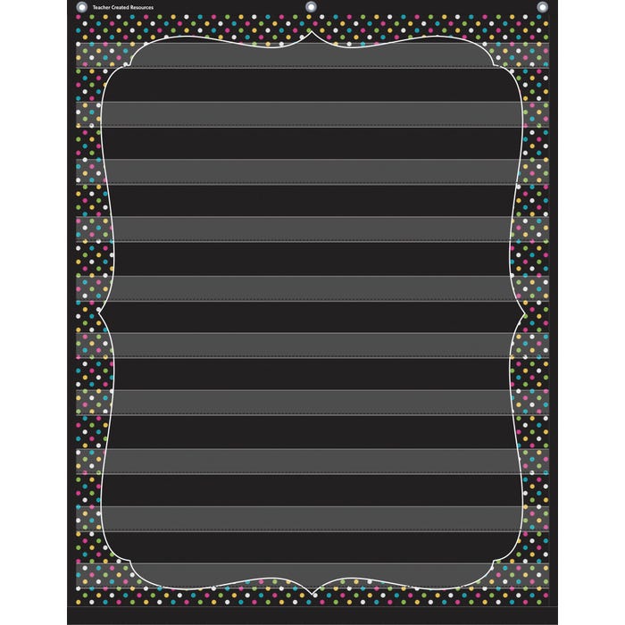 Teacher Created Resources Chalkboard Brights 10 Pocket Chart, 34 x 44 Inches