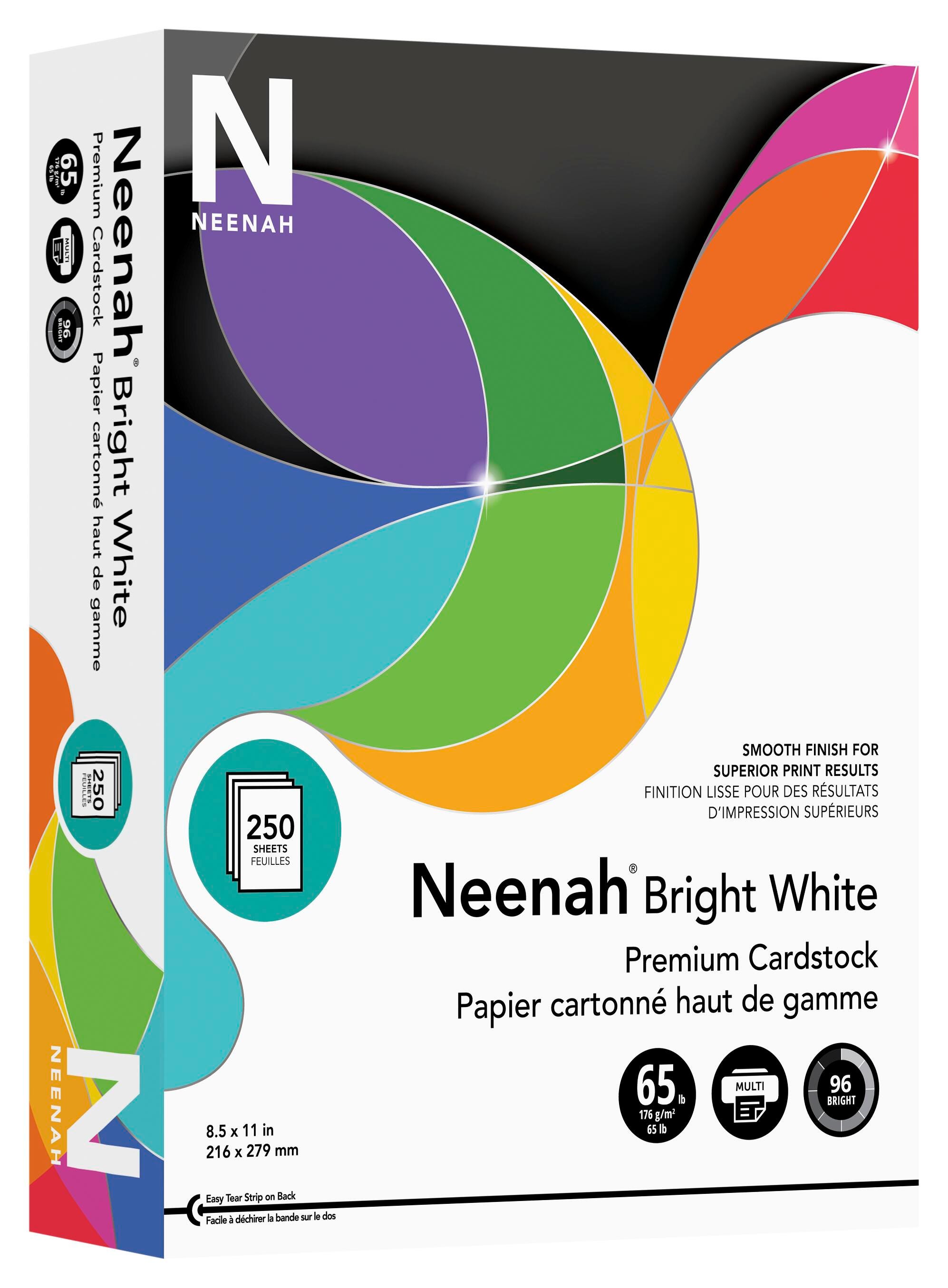 Neenah Bright White Cardstock, 8-1/2 x 11 Inches, 65 lb, Pack of 250 1301559
