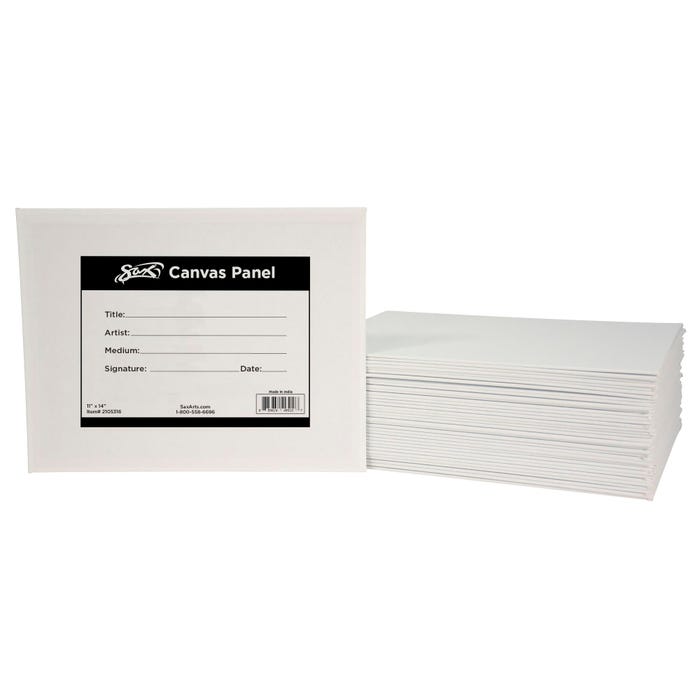 Sax Genuine Canvas Panels, 11 x 14 Inches, White, Pack of 36