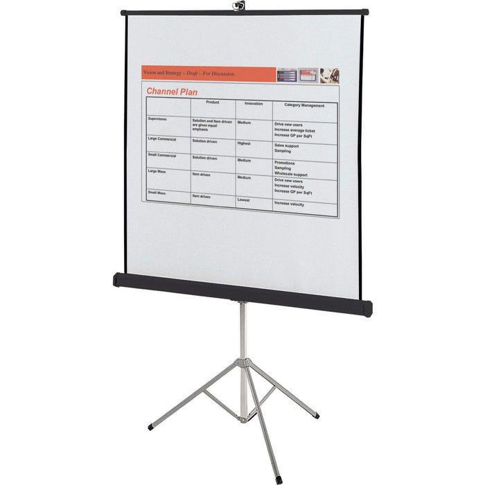 ACCO Quartet Portable Tripod Projection Screen, 70 x 70 Inches, Matte White Screen