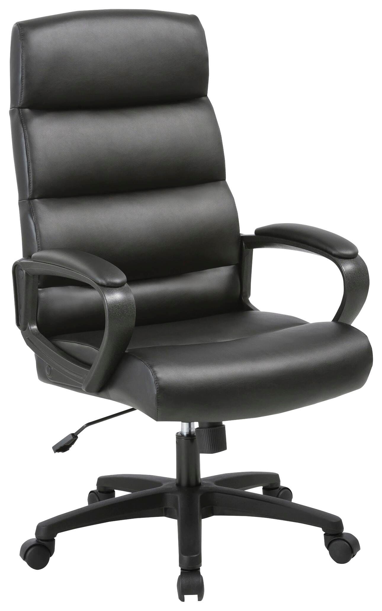 Lorell SOHO High-Back Leather Executive Chair, 25 x 26-1/2 x 46-1/2 Inches, Black 2005321