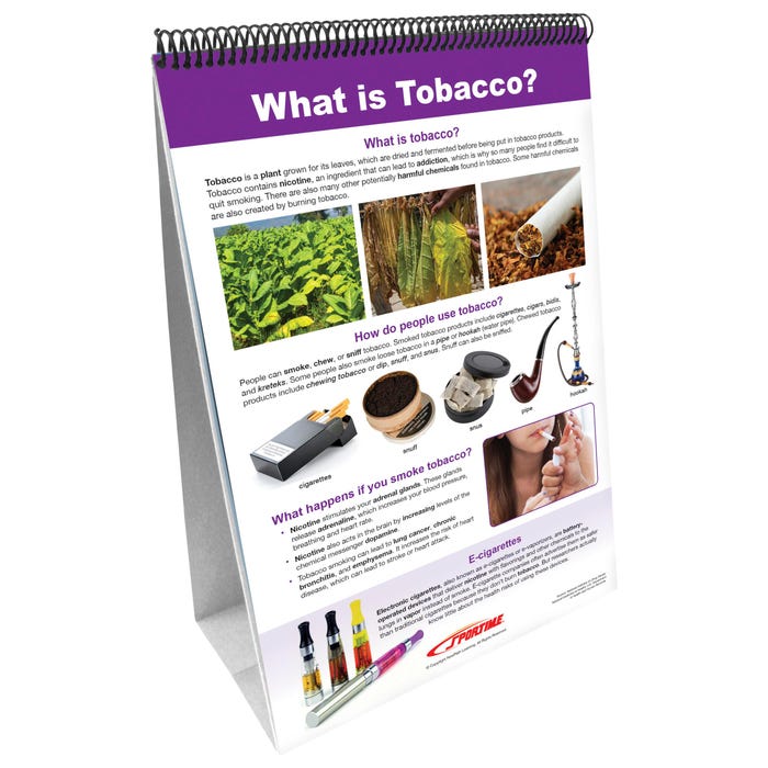 Sportime Effects of Smoking and Vaping Flip Chart Set, Grades 5 to 12