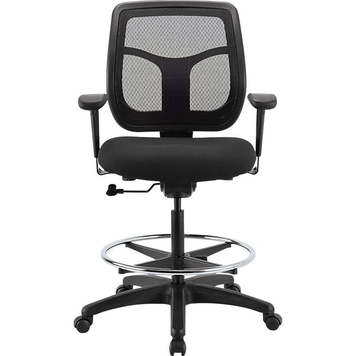 Eurotech Drafting Stool, 25 x 24 x 43-1/2 - 56 Inches, Black