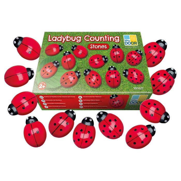 Yellow Door Ladybug Counting Stones, Set of 22