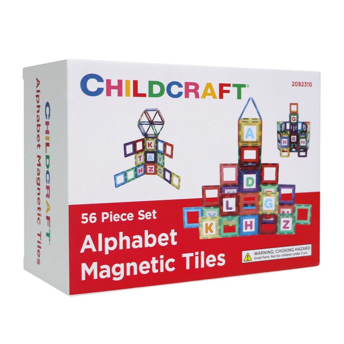 Childcraft Alphabet Magnetic Building Tiles, 112 Pieces