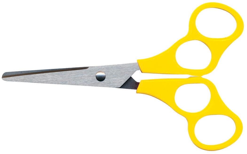School Smart Training Scissors, V-Shaped Blunt Tip, 5 Inches, Yellow 084840