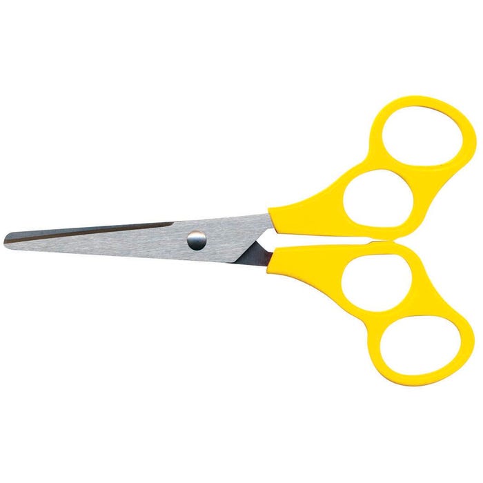 School Smart Training Scissors, V-Shaped Blunt Tip, 5 Inches, Yellow